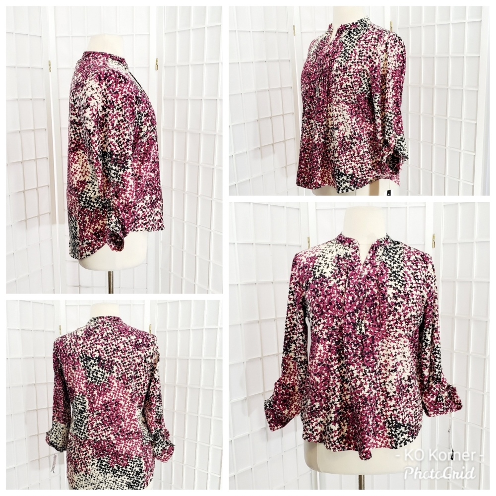 NWT NY Collection Roll Tab Sleeve Shirt - PXL
